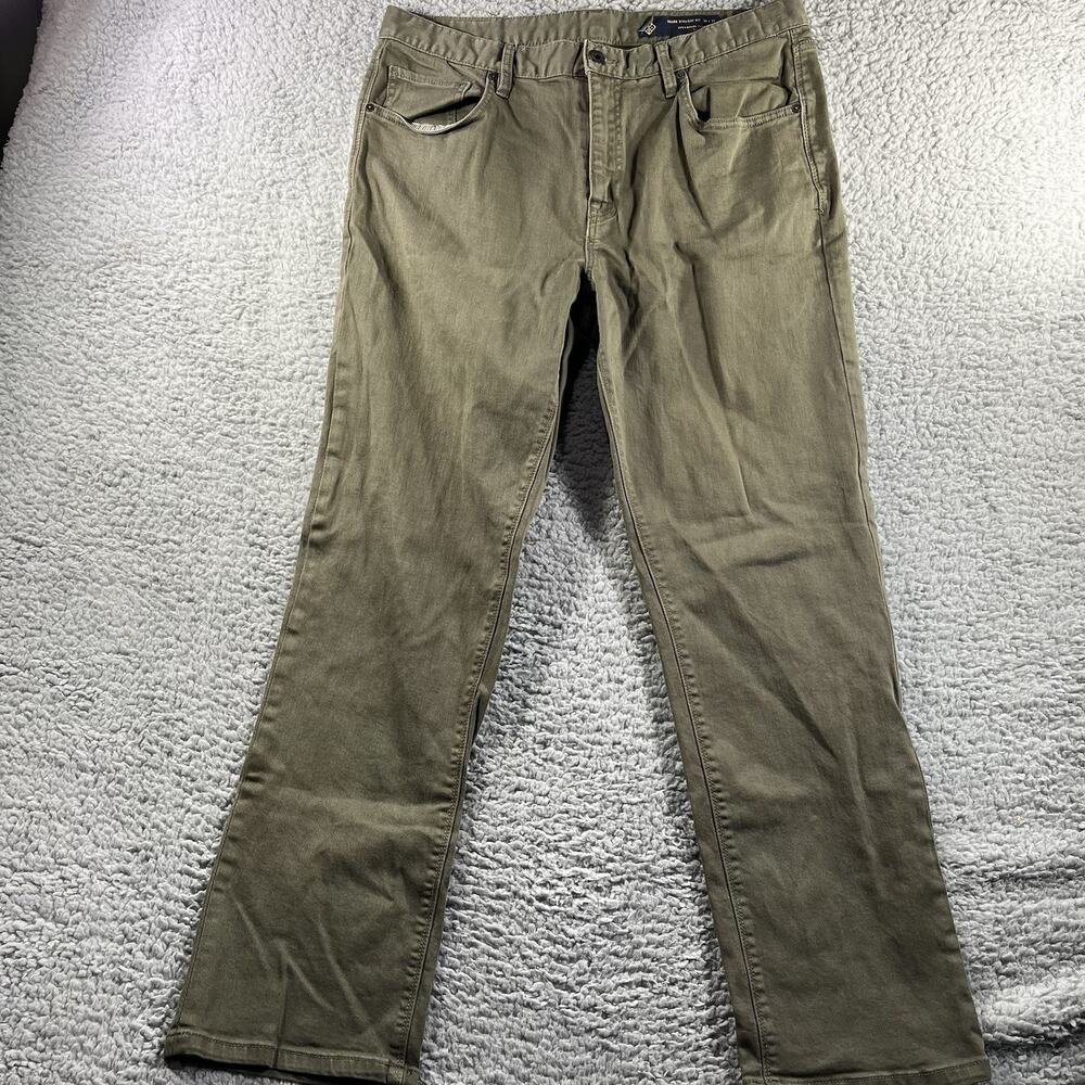 Roark HWY 128 Straight Fit Olive Green Denim Jeans Men's 36x32 5-Pocket Stretch